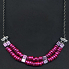 Necklace With Metallic Magenta Beads